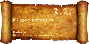 Kluger Kornélia névjegykártya